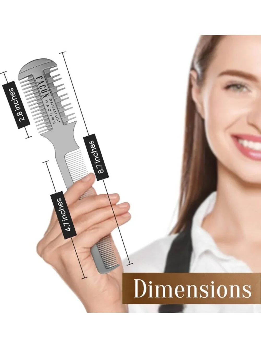 Professional Hair Cutting Razor Comb Kit - 12 Blades, Double Edge Shaper for